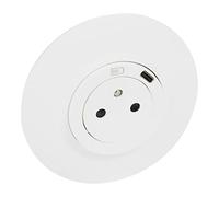 Legrand - Prise de courant surface 2P+T standard FB avec chargeur USB type C Complet . Dooxie, Blanc