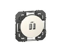 LEGRAND - Prise Double Chargeur USB-A dooxie - Repiquage sur Prise 2P+T - Dédié à la Charge - À Equiper d'une Plaque - Blanc