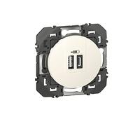 LEGRAND - Prise Double Chargeur USB-A + USB-C 3A/15W dooxie - Conforme Directive CEE - Repiquage sur Prise 2P+T - Blanc