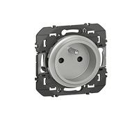 LEGRAND - Prise Electrique Murale 16A avec Terre dooxie EasyRéno - Prise 2P + T Faible Profondeur - Fabriqué En France - Alu