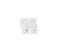 LEGRAND - Prise Electrique Murale 16A avec Terre dooxie Surface + Plaque Carrée - Prise 2P + T Affleurante avec Fond Rétractable - Fabriqué En France - Blanc - Lot de 6