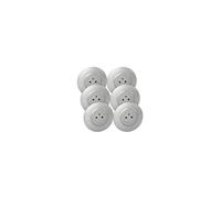 LEGRAND - Prise Electrique Murale 16A avec Terre dooxie Surface + Plaque Ronde - Prise 2P + T Affleurante avec Fond Rétractable - Fabriqué En France - Bague Effet Chrome - Alu - Lot de 6