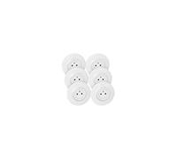 LEGRAND - Prise Electrique Murale 16A avec Terre dooxie Surface + Plaque Ronde - Prise 2P + T Affleurante avec Fond Rétractable - Fabriqué En France - Bague Effet Chrome - Blanc - Lot de 6