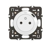 Legrand Prise murale Céliane Surface - terre, USB 7,5W, socle rétractable - Blanc