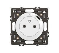LEGRAND - Prise Electrique Murale avec Terre Céliane Surface avec Prise Chargeur USB 7,5W intégré - Prise Affleurante avec Socle Rétractable - A compléter d'un support et d'une Plaque - Blanc