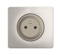 LEGRAND - Prise Electrique Murale avec Terre Céliane Surface Confort - Prise Affleurante avec Socle Rétractable - Titanium - A compléter avec une plaque