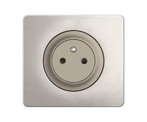 LEGRAND - Prise Electrique Murale avec Terre Céliane Surface Confort - Prise Affleurante avec Socle Rétractable - Titanium - A compléter avec une plaque