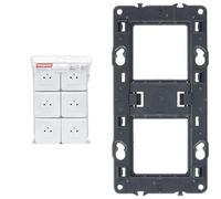 LEGRAND - Prise Electrique Murale avec Terre Mosaic Surface - Prise 2P+T + Plaque de Finition & Support à vis pour 2 postes ou 4 à 5 modules pour Mosaic, Céliane ou Soliroc