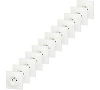 LEGRAND - Prise Electrique Murale avec Terre Neptune - Prise 2P+T Monobloc - Fixation à Griffes/Vis - Blanc - Lot de 12