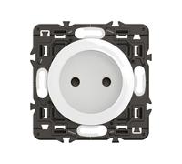 LEGRAND - Prise Electrique Murale sans Terre Céliane Surface Confort - Prise Affleurante avec Socle Rétractable - Blanc - A compléter avec une plaque