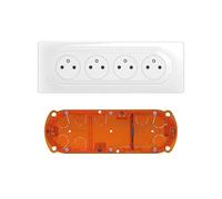 LEGRAND - Prise Electrique Quadruple Céliane Surface Confort avec Plaque + Boîte à Encastrer - Prise Affleurante avec Socle Rétractable - Blanc