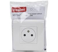 Legrand Prise de courant surface Mosaic 2P+T complet à vis blanc