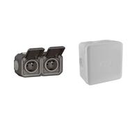 LEGRAND - Prise Etanche Double IP55 avec Terre Plexo - Prise 2P+T 16A Complète avec Volet & Boite de derivation electrique - etanche exterieur - IP55 85X85 - Debflex - 718806 - Polypropylène