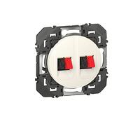 LEGRAND Prise haut-parleurs double, Dooxie, blanc, encastré, IP20 | Double connexion haut-parleurs, encastré, blanc brillant, plastique sans halogène, connexion rapide sans outil, gain de place