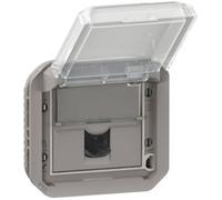 Legrand - Prise Informatique Rj45 Catégorie 6 Ftp étanche à Volet Plexo Ip55 Avec Enjoliveur - Finition Gris Leg069569l