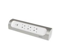 Legrand Prise Montable 90 degres 3x2P Avec Cordon USB C Alu (Prise européenne) - 694504 [5 Pièces]