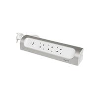 Legrand Prise montable à 90 degres 3X2P+A USB C 1M Aluminium (Prise européenne) - 694502 [5 Pièces]