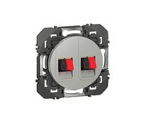 LEGRAND - Prise Murale pour Haut-Parleur dooxie - Permet de Connecter deux Enceintes - Poussettes Automatiques - Fabriqué En France - Alu