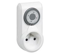 LEGRAND - Prise Programmable Mécanique - Programmation Hebdomadaire - Avec Commutateur Marche Forcée - Blanc