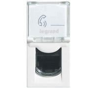 LEGRAND Prise RJ 45 informatique-téléphone 1 module Mosaic blanc avec enjoliveur blanc