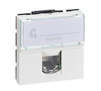 Legrand - Prise RJ 45 multimédia Mosaic catégorie6 STP télévision , téléphone , informatique 2 modules - blanc