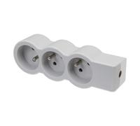 Legrand Prise Standard 3x2P Avec Terre Sans Cordon Blanc-Gris (Prise européenne) - 049496 [10 Pièces]