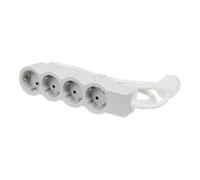 Legrand Prise Standard 4x2P+A Avec Câble 3m - Blanc/Gris (Prise européenne) - 694561 [10 Pièces]