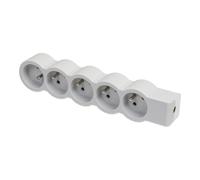 Legrand Prise Standard 5x2P Avec Terre Sans Cordon Blanc-Gris (Prise européenne) - 049498 [10 Pièces]