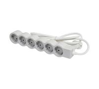 Legrand Prise Standard 6x2P+A 1.5m Cordon - Blanc-Gris (Prise européenne) - 694557 [10 Pièces]