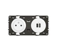 Legrand | Prise Surface 2P+T et 2 ports charge rapide USB-A et USB-C 20W, protection enfant avec éclips, installation facile et précâblée