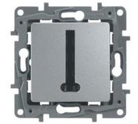 Prise téléphone - LEGRAND - Niloé - 8 contacts - Gris - Enjoliveur Argent