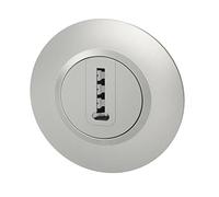 Legrand - Prise téléphone en T dooxie livrée avec plaque ronde alu avec bague effet chrome - emballage blister
