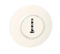 Legrand - Prise téléphone en T dooxie livrée avec plaque ronde blanche - emballage blister