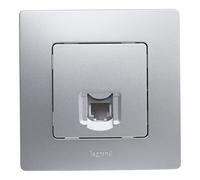 LEGRAND Prise téléphonique RJ11, gamme Niloé Monobloc, mécanisme complet avec cadre, aluminium, 396483
