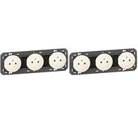 LEGRAND - Prise Triple Murale 16A avec Terre dooxie Surface - Prise 2P + T Affleurante avec Fond Rétractable - Fabriqué En France - Blanc (Lot de 2)