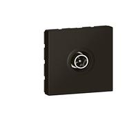 LEGRAND Prise TV composable, Mosaic, Noir mat, 2 modules, IP20 | Noir mat, 2 modules 45x45mm, prise TV simple, compatible TNT et TV Ultra HD, blindage contre interférences mobiles