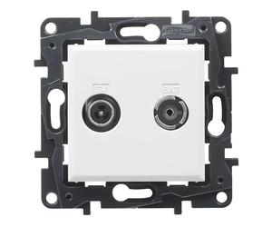 LEGRAND Prise TV-R/SAT Final composable pour installation encastrée, gamme Niloé Step, couleur blanche, 398318