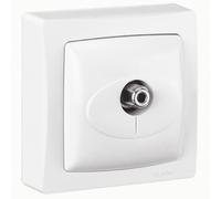 Legrand Prise TV simple type F à vis Les Apparents, Complet Blanc, installation facile sans boîte d'encastrement, compatible TNT et UHD