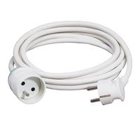 LEGRAND - Rallonge Electrique 2P +T avec Eclipses de Protection - 1 Fiche Mâle + 1 Fiche Femelle - Longueur 3 mètres - Blanc
