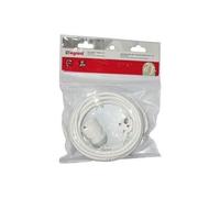 LEGRAND - Rallonge Electrique 2P +T avec Eclipses de Protection - 1 Fiche Mâle + 1 Fiche Femelle - Longueur 5 mètres - Blanc