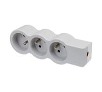 Legrand - Multiprise Extra-plate à câbler - 3 prises 2P+T - Sans cordon/fiche - Blanc/Gris clair