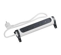 LEGRAND | Rallonge multiprise 3x2P+T 16A 3680W, 2 Ports USB-C 20W Charge Rapide, Corps Rotatif Tous Les 12° pour Orientation Flexible, câble 1,5m 1mm², Blanc/Noir