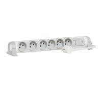 Legrand - Rallonge multiprise parafoudre et surtension - 6 prises - Cordon 1.5m Blanc - Blanc/Gris - 050097