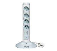 Legrand - Rallonge multiprise rotative avec 6 prises de courant Surface , interrupteur et parafoudre - noir et gris foncé