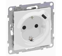 Legrand SEANO 2 en 1 Prise de courant, prise combinée USB type C, avec protection renforcée contre les contacts accidentels, bornes à fiches, 16A, ultra blanc, 765126
