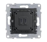 LEGRAND, Seano 765031 Prise de charge USB type C+C, double avec système Power Delivery, permet l'alimentation des appareils multimédias, 30 W