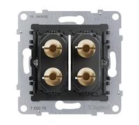 LEGRAND, Seano 765079 Connecteur de haut-parleur double 4 mm femelle en laiton plaqué or pour transmission de signal haut de gamme