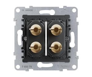 LEGRAND, Seano 765079 Connecteur de haut-parleur double 4 mm femelle en laiton plaqué or pour transmission de signal haut de gamme