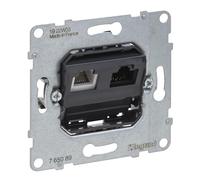 LEGRAND, SEANO 765089 Prise de données RJ11 + RJ45 Cat.6 UTP avec connecteur RJ11 pour téléphone et connexion de données (RJ45, Cat.6, UTP)