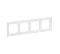 Legrand, Seano 765174 Cadre quadruple en thermoplastique, sans halogène, dimensions : 87 x 301 mm, couleur : ultra blanc